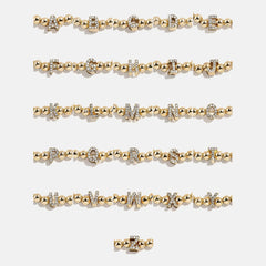 Gold/Pavé Repeating Initial Pisa Bracelet - H