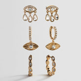 Good Intentions Evil Eye Earring Set - Gold/Pavé