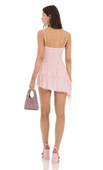 Mesh Tassel Dress In Pink