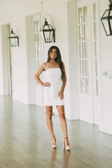 Celia Strapless Mini Dress White