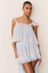 Lova Silk Chiffon Lace Top