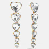 Heart Crystal Statement Drops - Gold/Pavé
