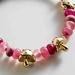 Happy Here Beaded Bracelet - Mushroom