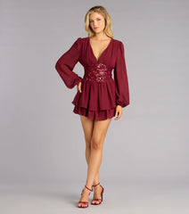 Enchanted Glow Embroidered Chiffon Dress
