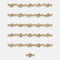 Gold/Pavé Repeating Initial Pisa Bracelet - P
