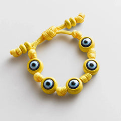 Knotty Good Eye Cord Bracelet - Yellow