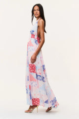 Fancy Patchwork Halter Maxi Dress