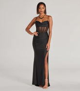 Sadie Rhinestone Corset Open Back Mermaid Formal Dress
