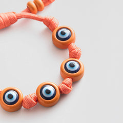 Knotty Good Eye Cord Bracelet - Tangerine