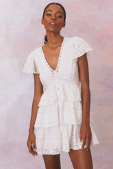 Binselle Flutter Sleeve Mini Dress