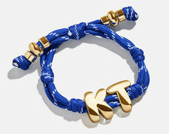 Knotty Initial Custom Bracelet - Cobalt Double Letters