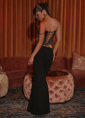 Canyon Chiffon Maxi Skirt - Black