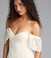 Romantic Allure Flutter Sleeve A-Line Lace Mini Dress