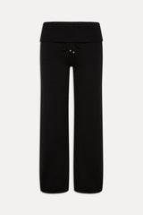 Dawson Knit Fold Over Pants - Black