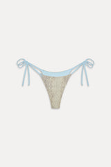 Divine Satin Skimpy Bikini Bottom - Blue Python