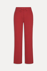 Emma Thermal Low Rise Pants - Strawberry Red