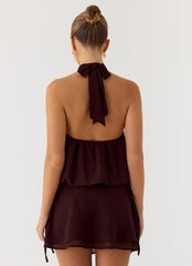 Everywhere I Go Mini Skirt - Chocolate