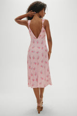 Gem Floral Midi Dress - Fresh Rose