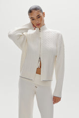 Bea Cloud Knit Zip Up Sweater - Honeymoon