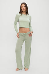 Ela Low Rise Knit Pants - Eucalyptus