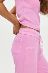 Emma Thermal Low Rise Pants - Blush