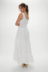 Keepsake Cotton Ruffle Maxi Dress - Daisy White