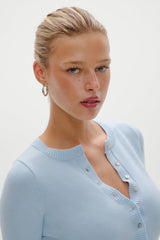 Lenon Button Up Knit Sweater - Daydream