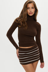 Marialla Knit Mini Skort - Amber Stripe