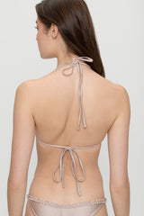 Nick Triangle Shine Bikini Top - Birthday Suit