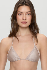Nick Triangle Shine Bikini Top - Birthday Suit