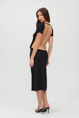 x JENNIE Rosalie Knit Midi Dress - Black