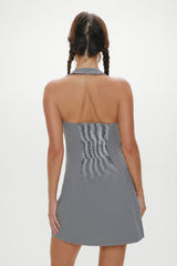 West Cotton Wrap Mini Dress - Morning Gingham