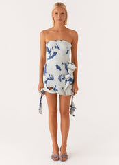 Hard To Handle Mini Dress - Acid Denim Wash
