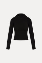 Hazel Knit Hoodie - Black