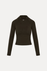 Hazel Knit Hoodie - Chocolate Brown
