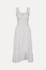 Keepsake Cotton Ruffle Maxi Dress - Daisy White