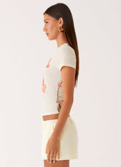 Late Night Mesh Baby Tee - Siena Floral