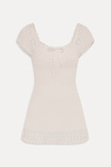 Lover Crochet Knit Mini Dress - White