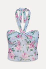 Maribel Floral Halter Top - Watercolor