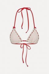 x BELLA HADID Nick Triangle Bikini Top - Strawberry Polka Dot