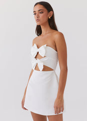 Girl Crush Bow Mini Dress - White