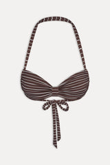 Reece Striped Halter Bikini Top - Amber Stripe