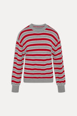 Sloane Oversized Knit Sweater - Cloud Cover Stripe