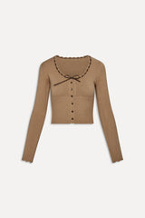 x BELLA HADID Texas Knit Cardigan - Caramel