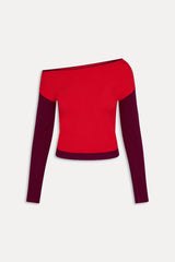 Vail Off The Shoulder Knit Shirt - Ember