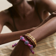 Knotty Good Eye Cord Bracelet - Lilac