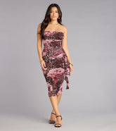 Love Me Wild Leopard Floral Midi Dress