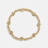 Gold/Pavé Repeating Initial Pisa Bracelet - T