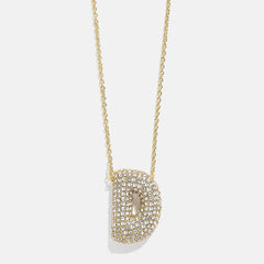 Kids’ Bubble Initial Necklace - Gold/Pavé