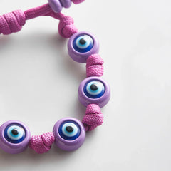 Knotty Good Eye Cord Bracelet - Lilac